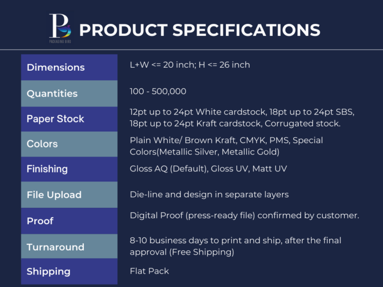 Learn the Product Specifications for Your Custom Boxes