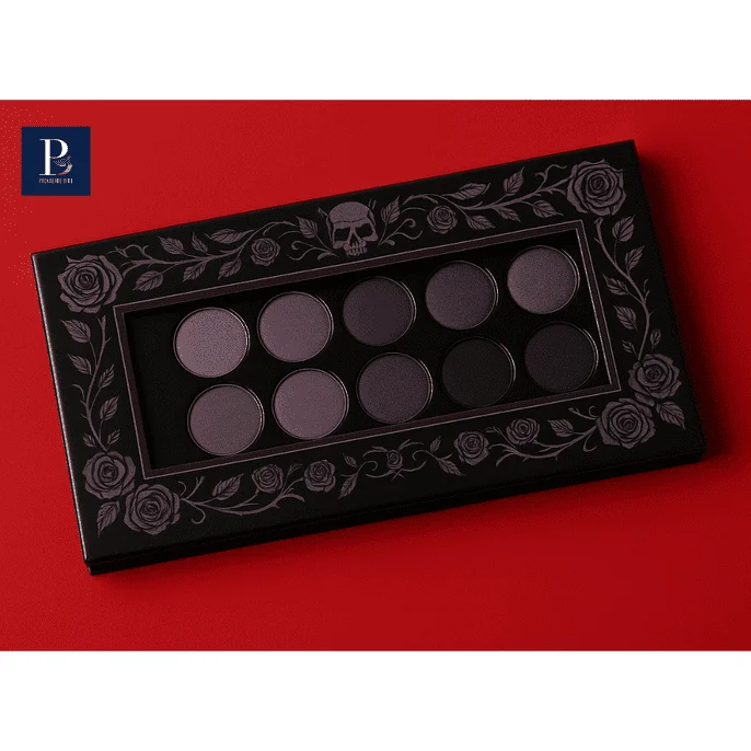 Cosmetic eye shadow boxes with printed artwork