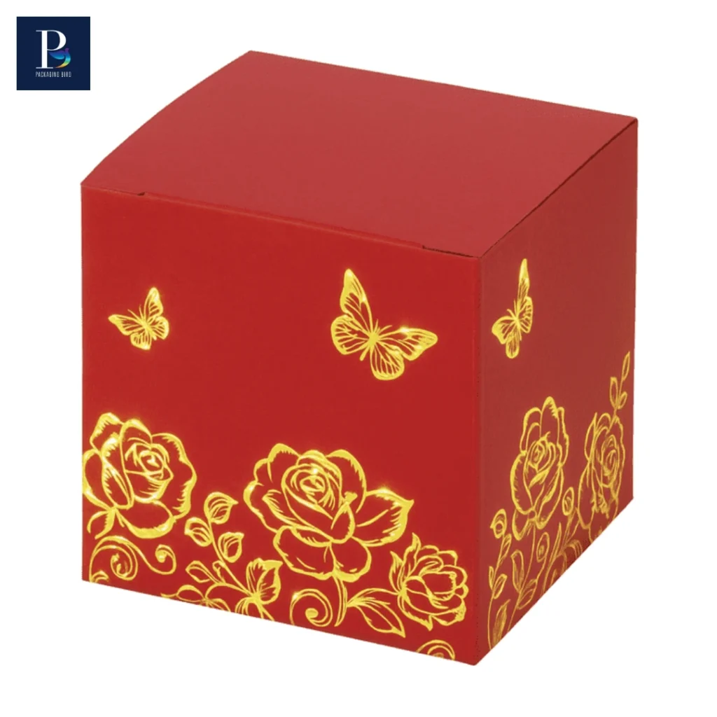 Gold foil metalized boxes