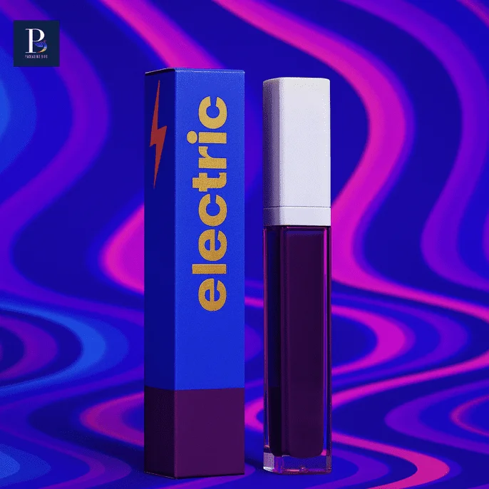 Customized lip gloss boxes displayed with lip glosses