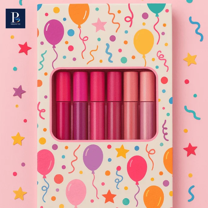 Printed lip kit packaging boxes for cosmetic sets