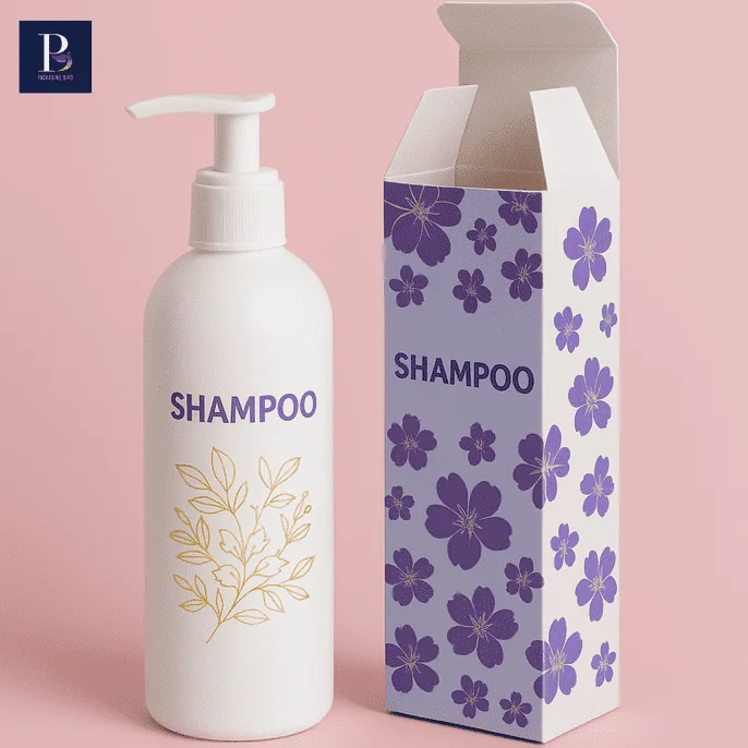 Printed shampoo packaging boxes with branded logo and designing.