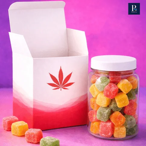CBD gummies packaging box for secure product display