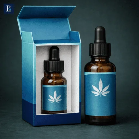 CBD tincture boxes with customized branding and logo