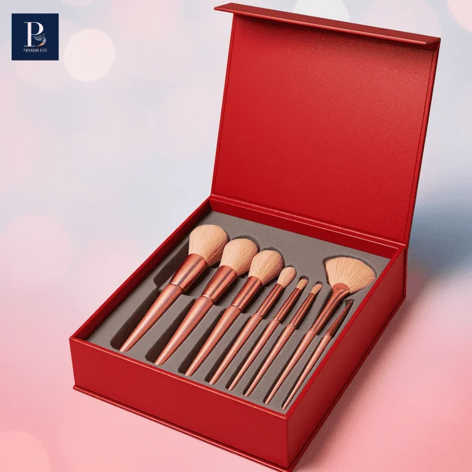 Makeup brush custom cosmetic boxes with custom designs and logo