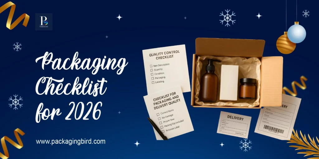 Packaging checklist showing eco-friendly and functional packaging