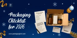 Packaging checklist showing eco-friendly and functional packaging